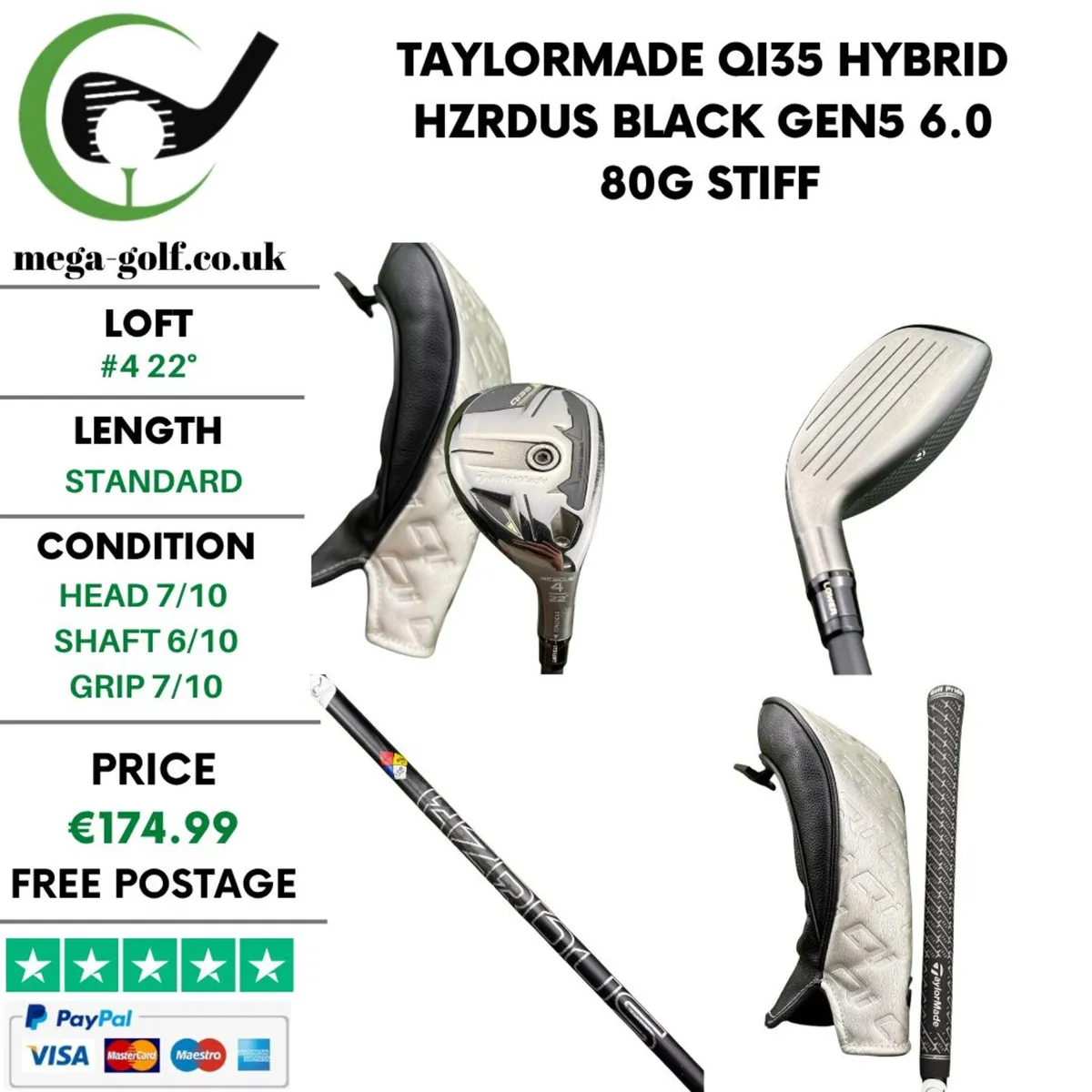 Taylormade Qi35 Hybrid / #4 22° / Stiff - Image 1