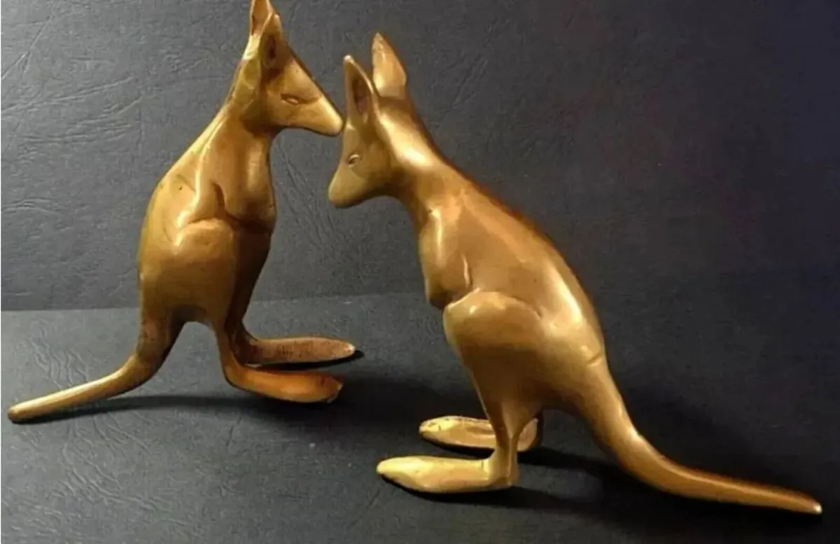 Pair Of Vintage Brass Kangaroo's - Image 3
