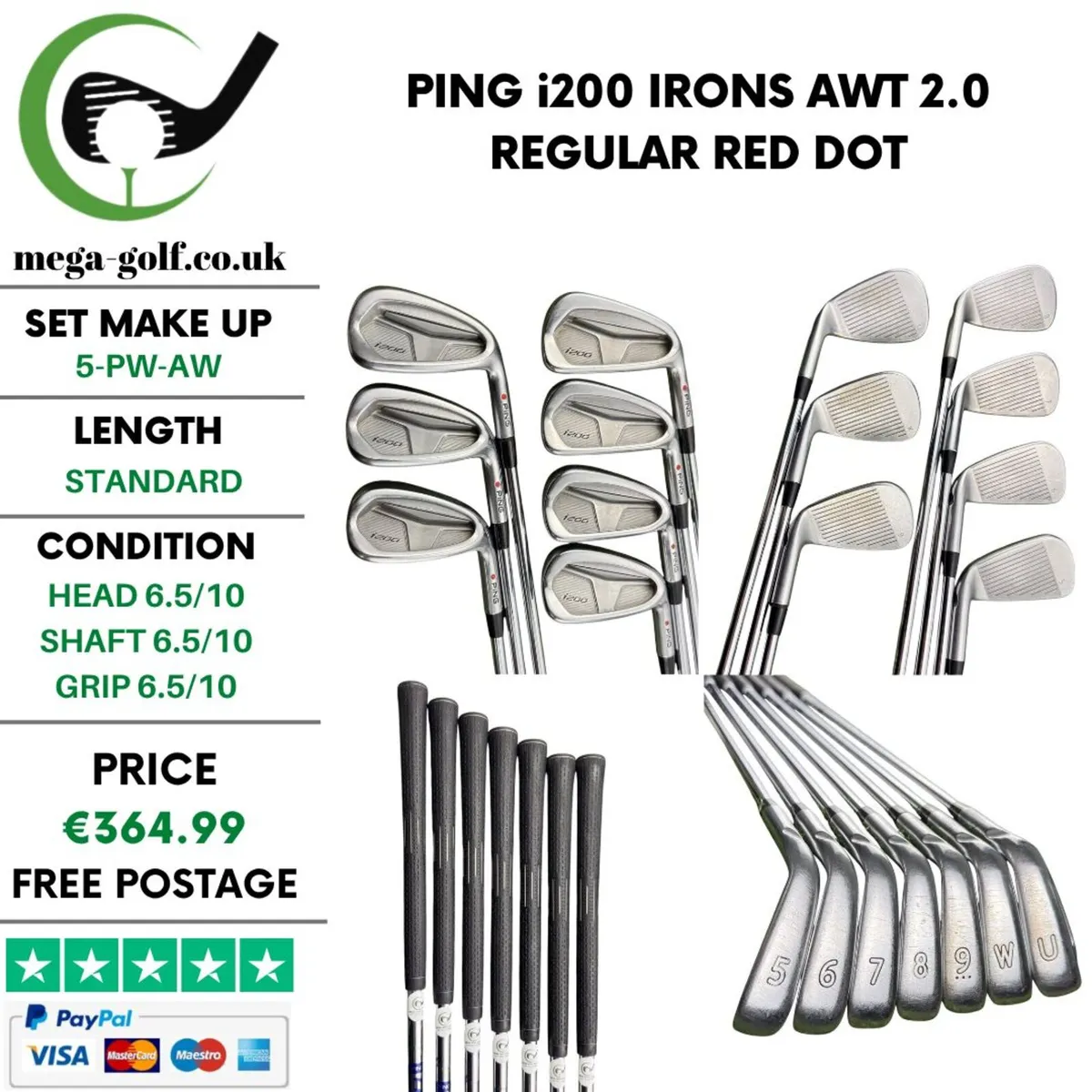 Ping i200 Irons / 5-Pw-Aw / AWT 2.0 Regular - Image 1