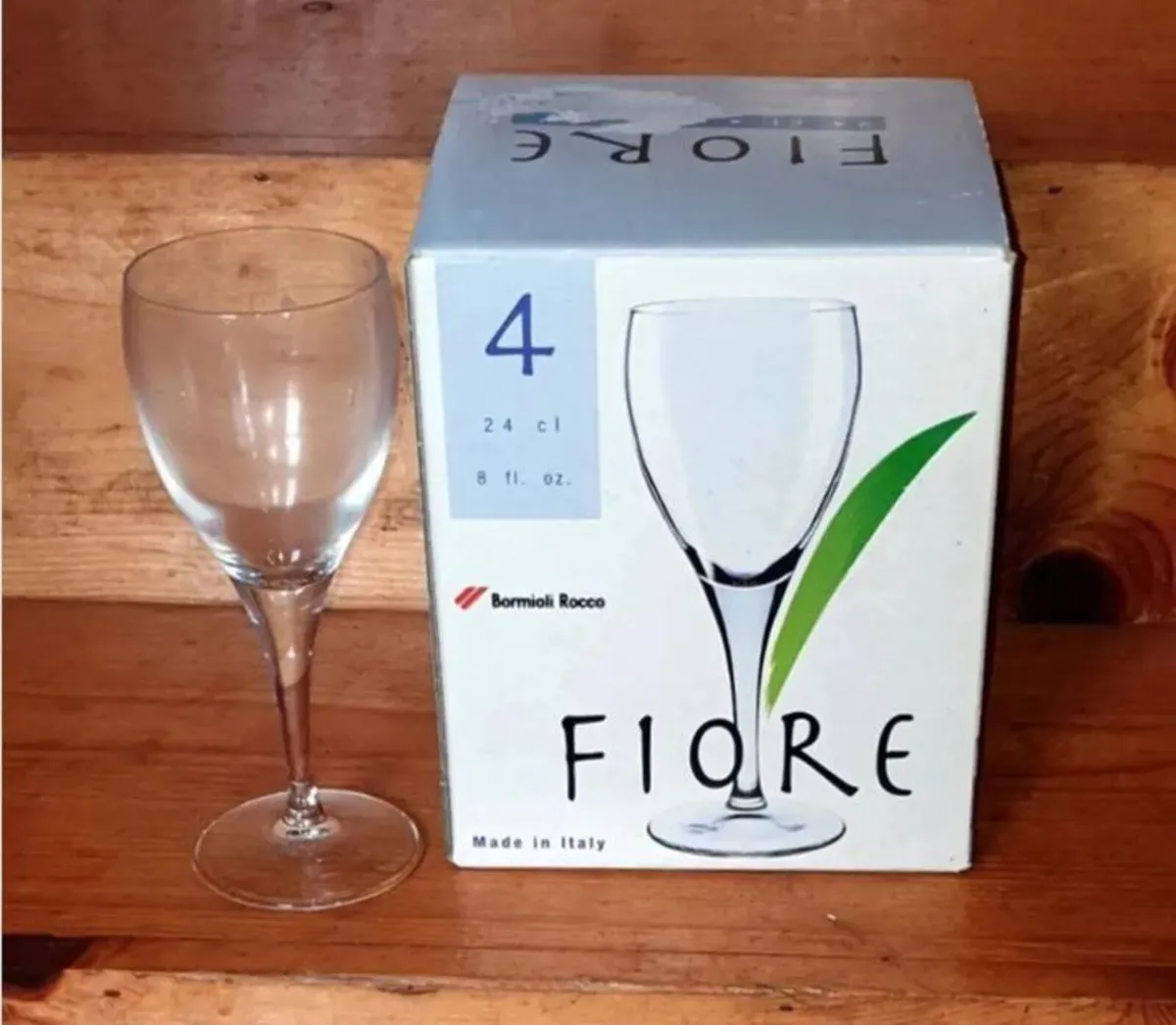 BNIB Bormioli Rocco Fiore Wine Glasses (Set of 4) - Image 1