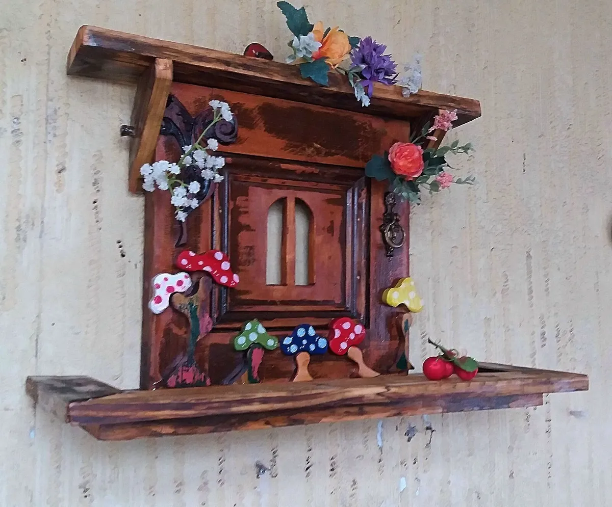 Rustic Fairydoor Floating Shelf - Image 3