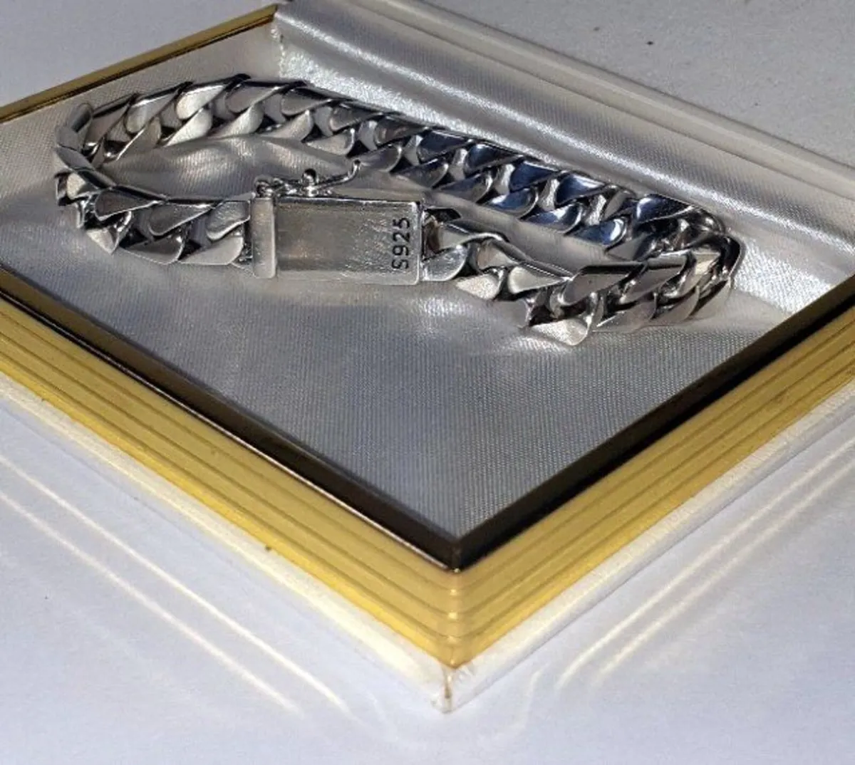 Vintage Sterling Silver Cuban Link Bracelet - Image 3