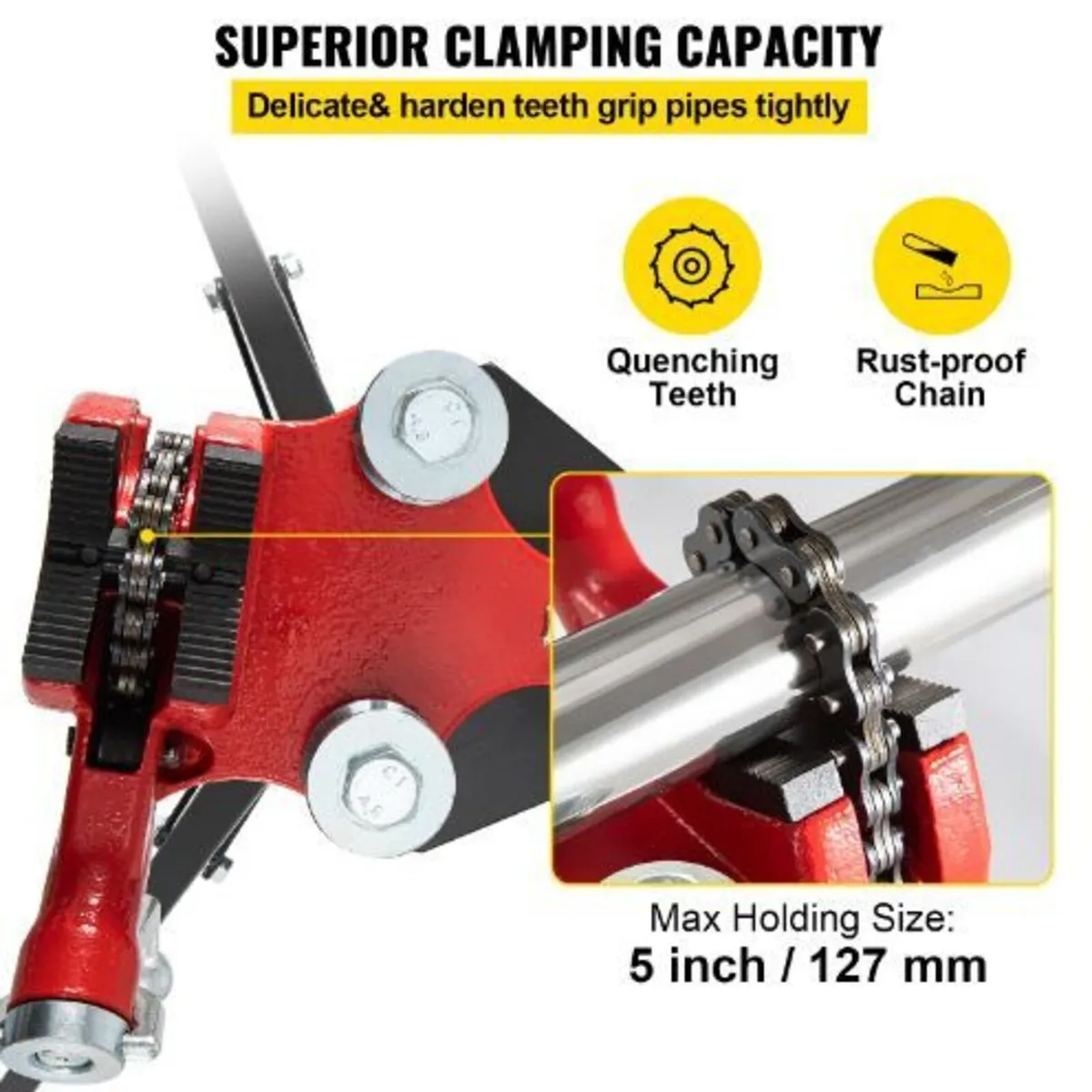 Tripod Pipe Chain Vise | 1/8"-5" Pipe Capacity - Image 2