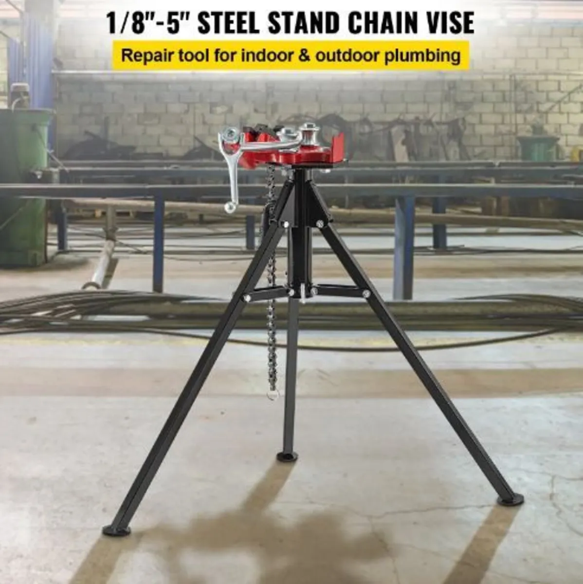Tripod Pipe Chain Vise | 1/8"-5" Pipe Capacity - Image 3
