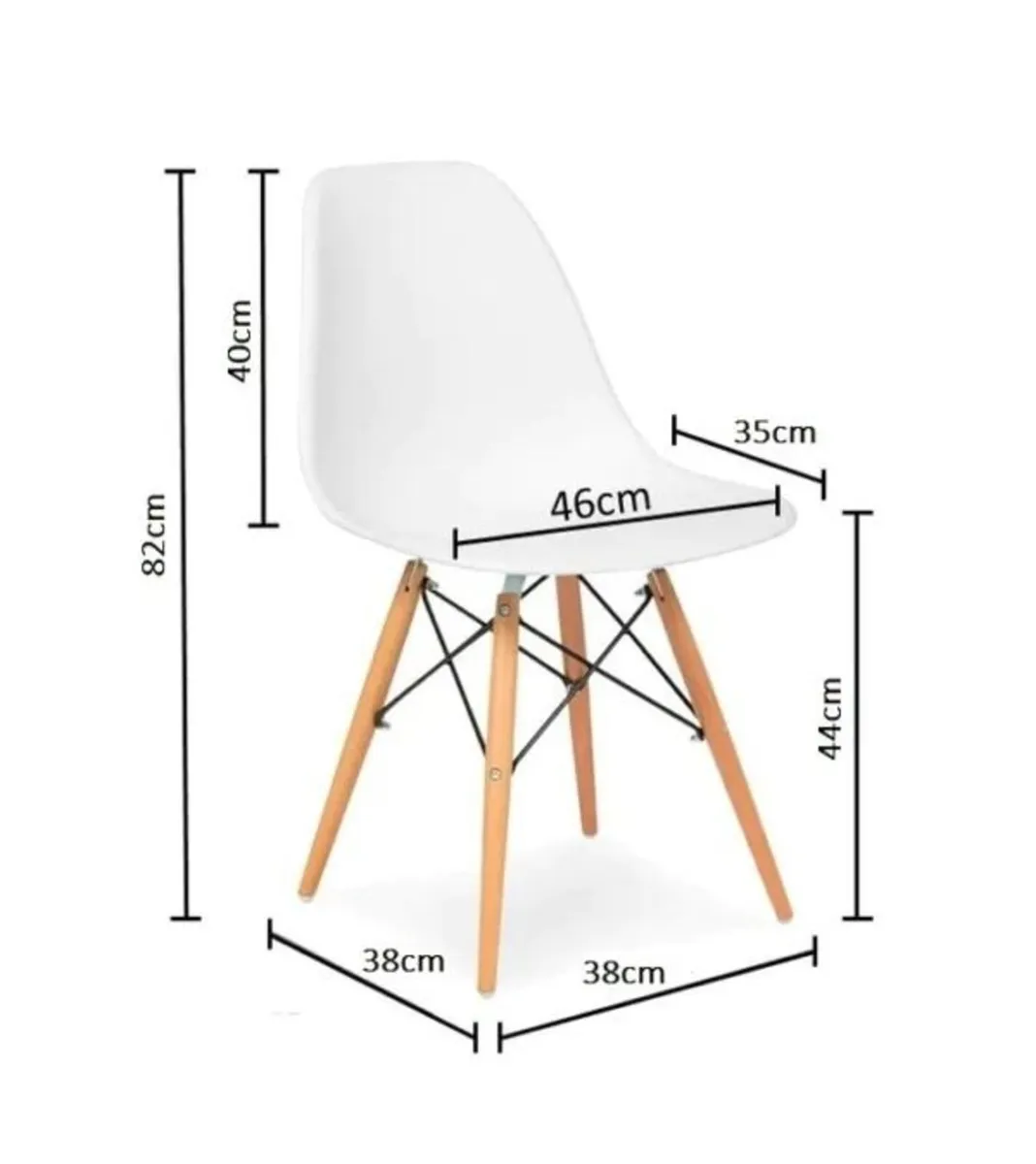 Nordic Dining Set 4 chairs Black . Free delivery - Image 3