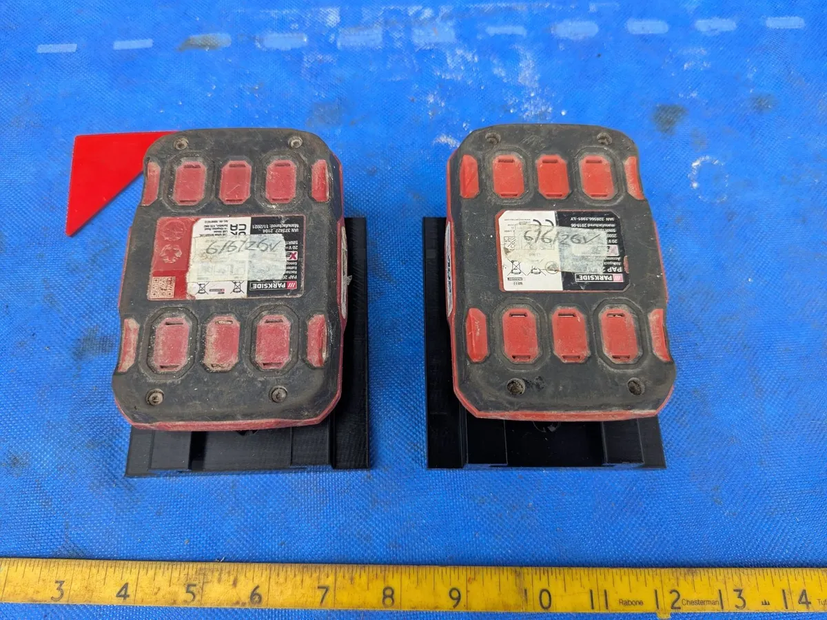 Two Wall Brackets for Parkside Batteries - Image 3