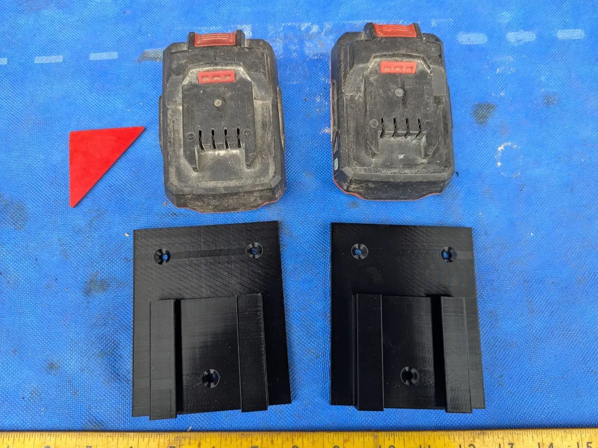 Two Wall Brackets for Parkside Batteries - Image 1