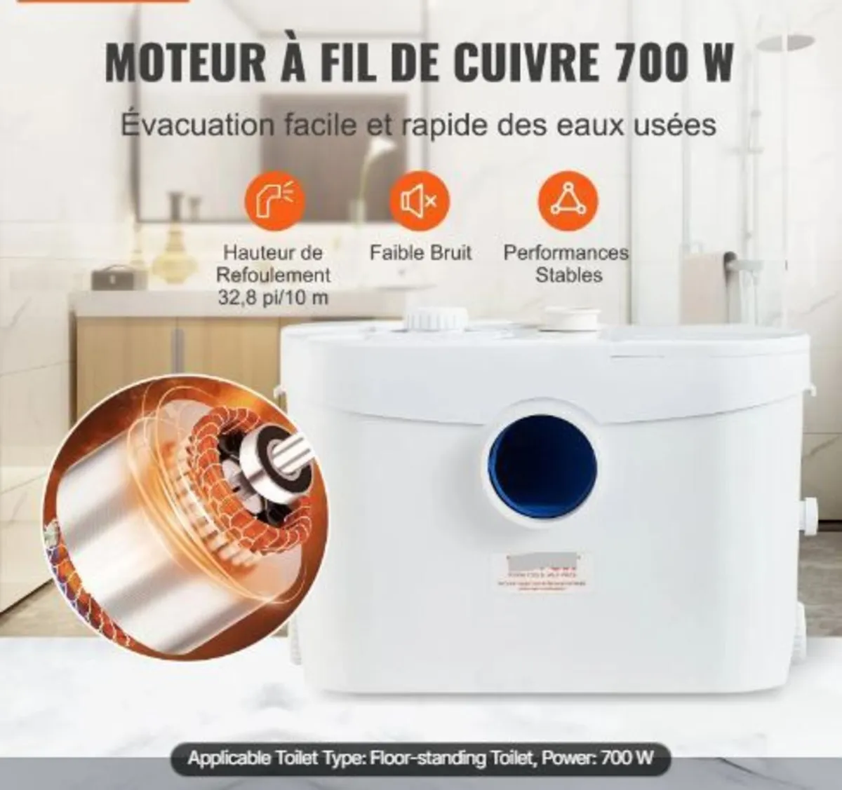 Macerator Pump, 700W, 9600 L/h Flow - Image 1