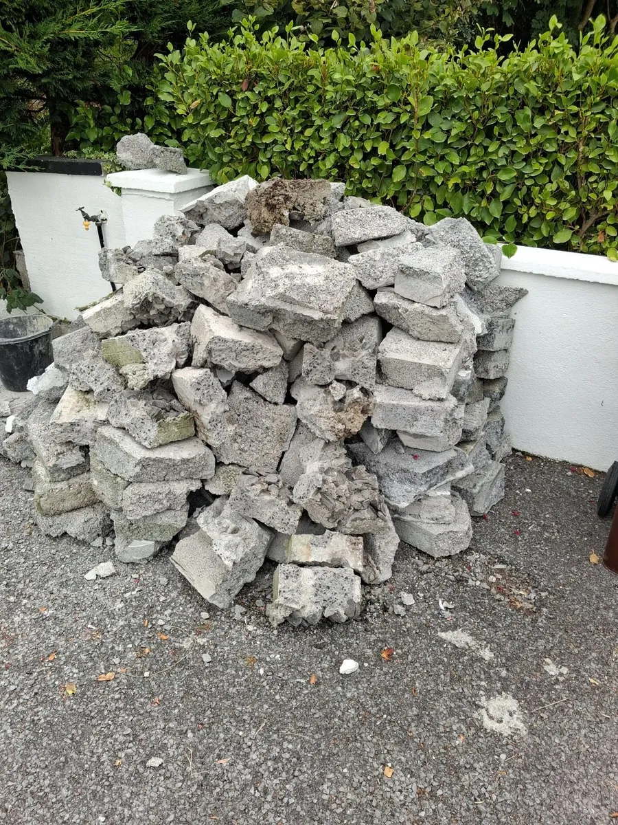Broken concrete blocks