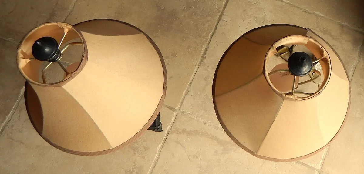 Pair of Large Metal Table Lamps with Shades - Image 3