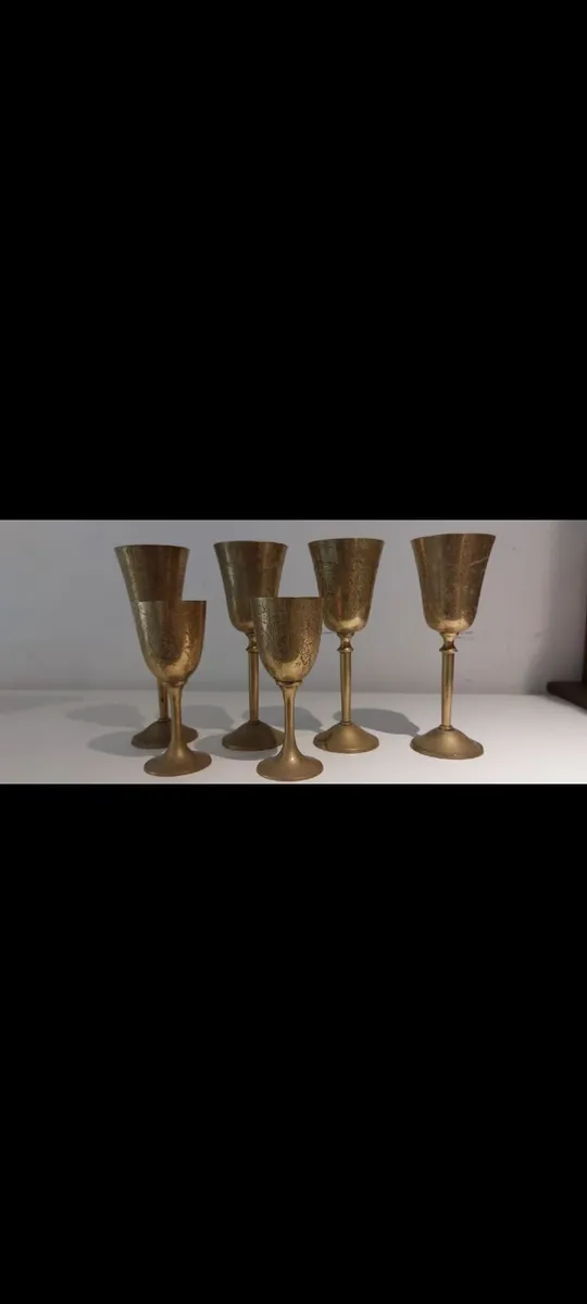 Vintage Brass Goblets - Image 1