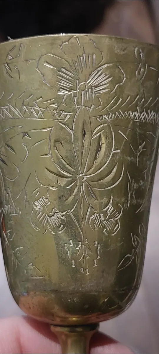 Vintage Brass Goblets - Image 3