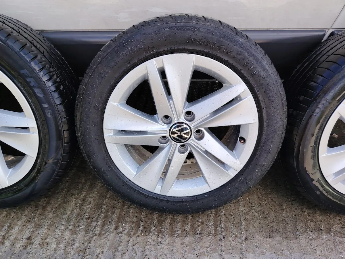 VW alloy wheels with tyres - Image 2