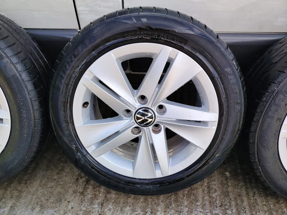 VW alloy wheels with tyres - Image 3