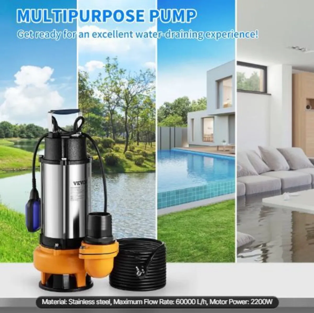 Submersible Water Pump, 2200W - Image 2