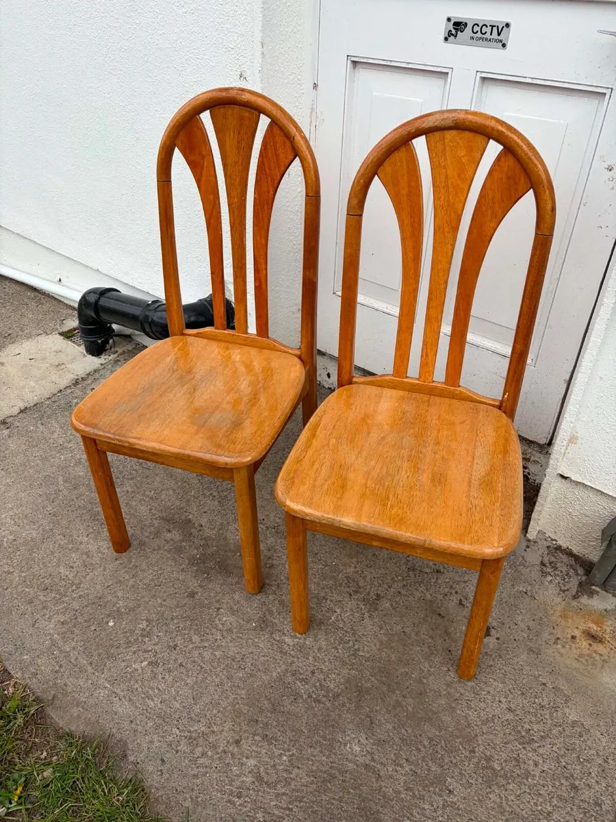 2 wooden kitchen chairs - Image 1