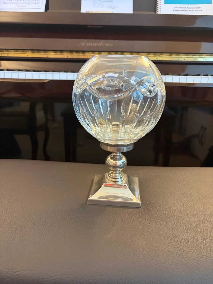 Waterford Crystal Hurricane Lamp & Globe - Image 1