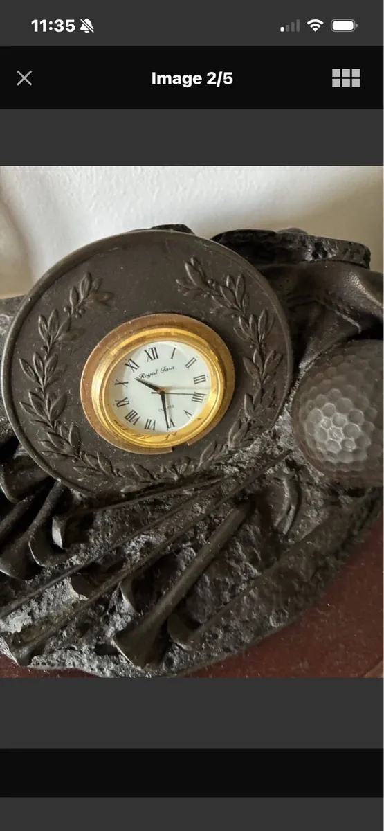 Royal Tara Bronze Golf Clock Display/ Prize - Image 2