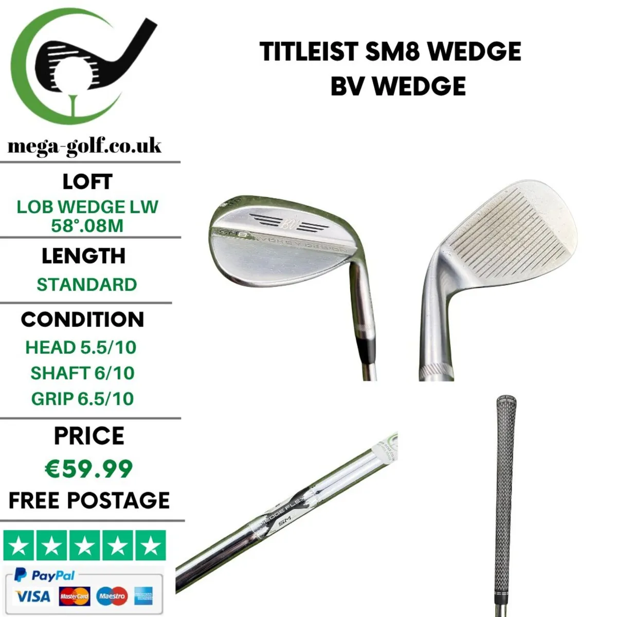Titleist SM8 Wedge Lw 58°.08M / Bv Wedge - Image 1