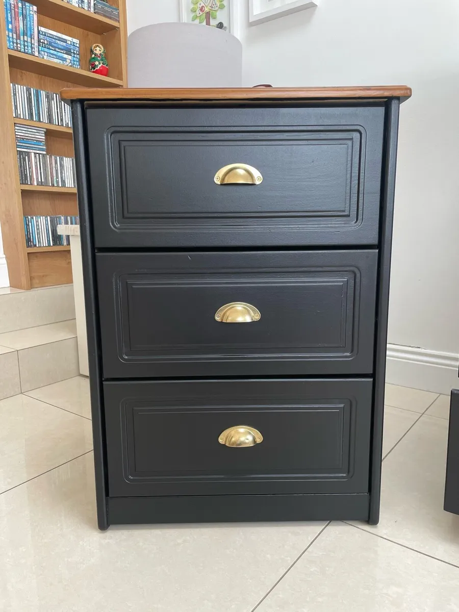 Black chest of drawers and locker set - Image 3