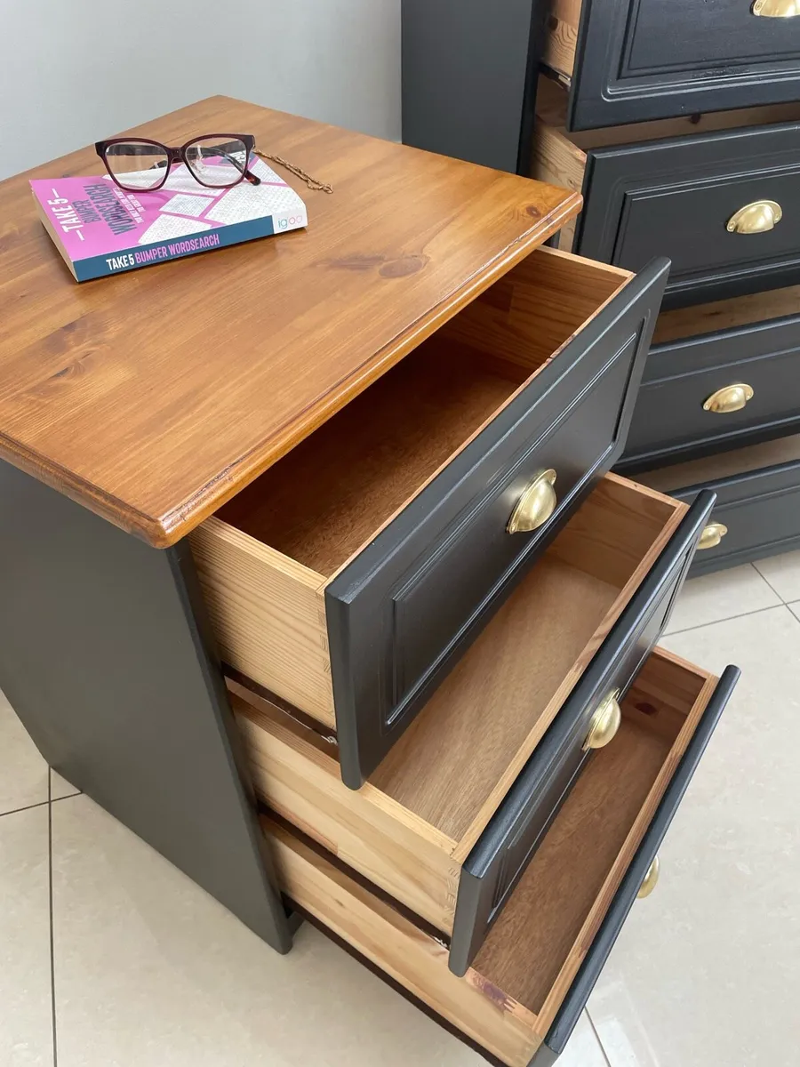 Black chest of drawers and locker set - Image 4