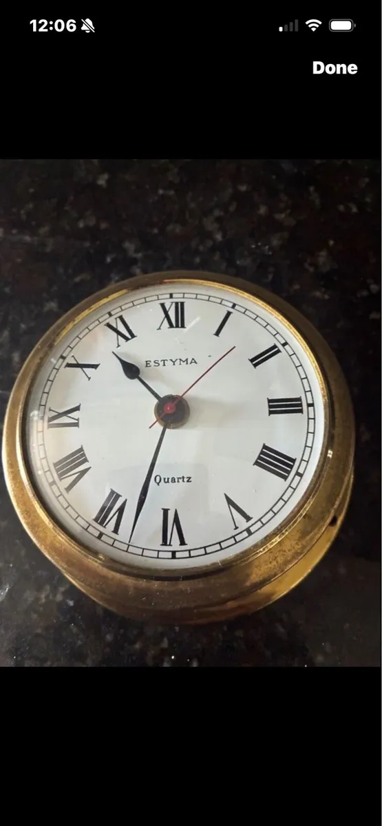 Vintage Brass Maritime Themed Clock - Image 1