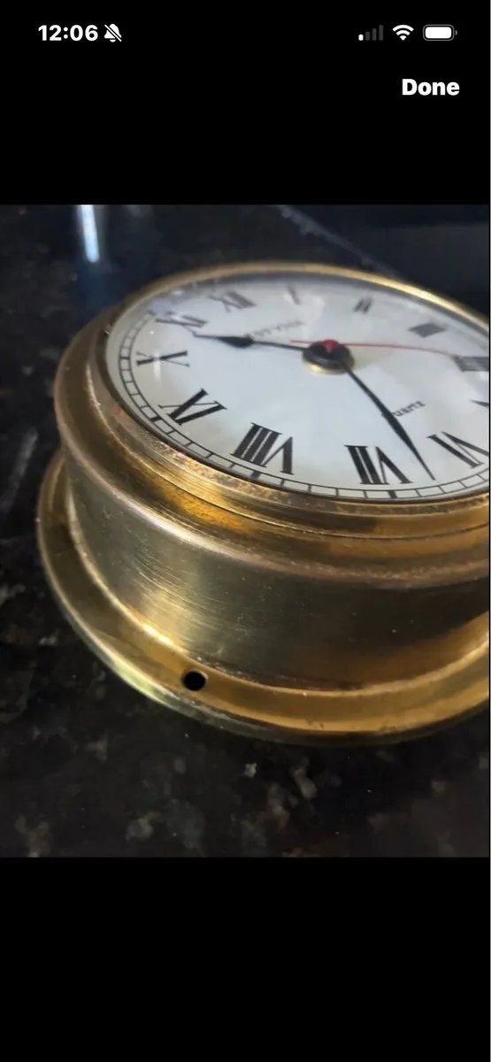 Vintage Brass Maritime Themed Clock - Image 4