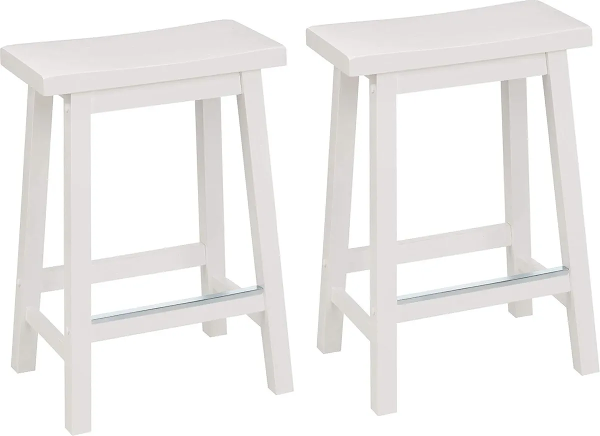 Solid Wood Kitchen Counter Short Bar Stool Dining - Image 1
