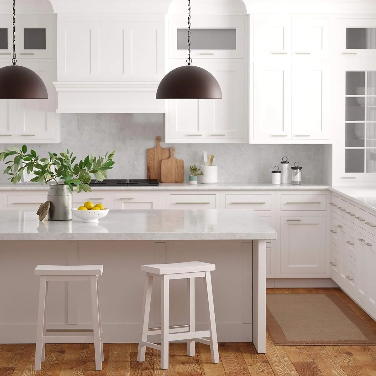 Solid Wood Kitchen Counter Short Bar Stool Dining - Image 2