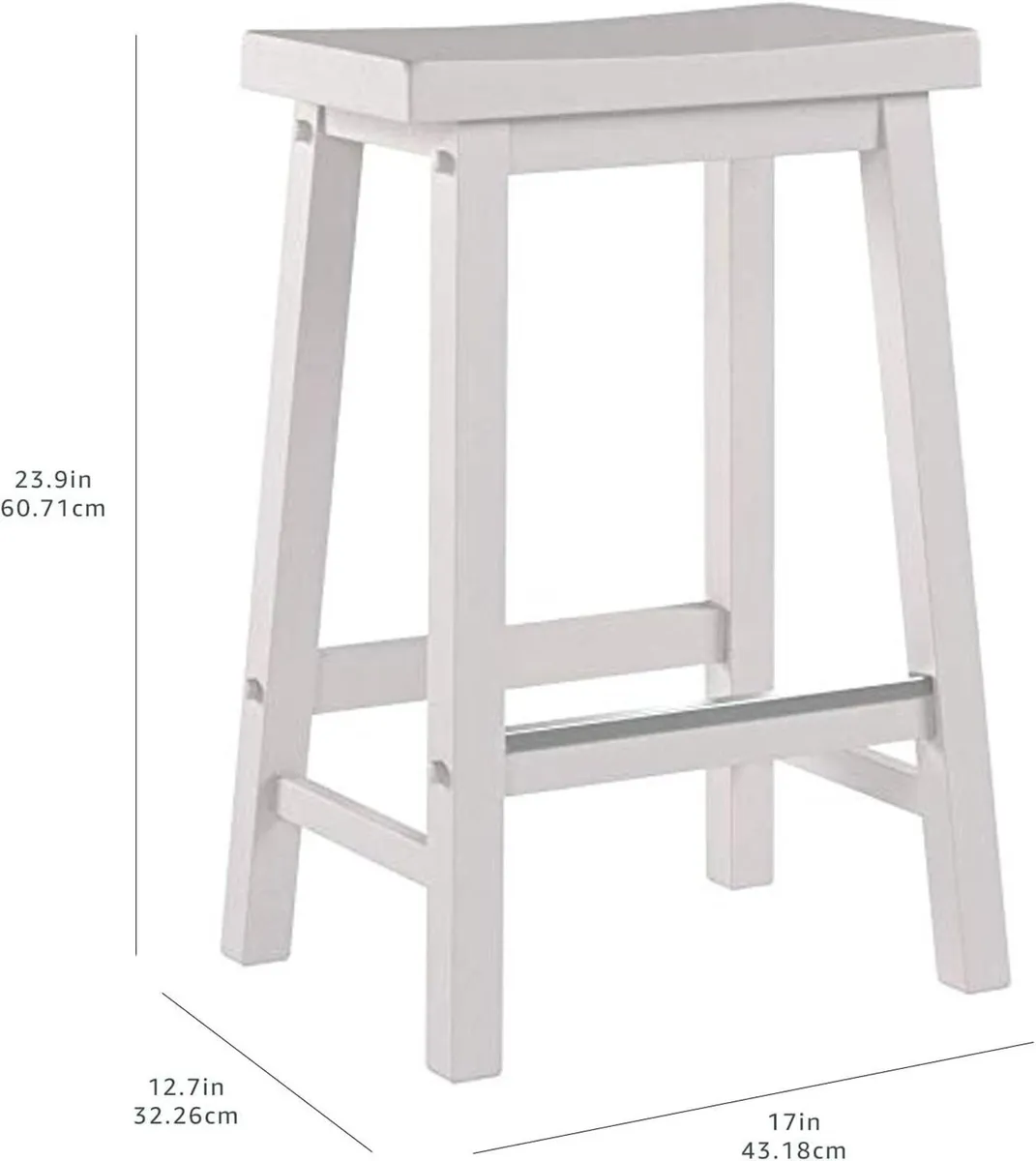 Solid Wood Kitchen Counter Short Bar Stool Dining - Image 3