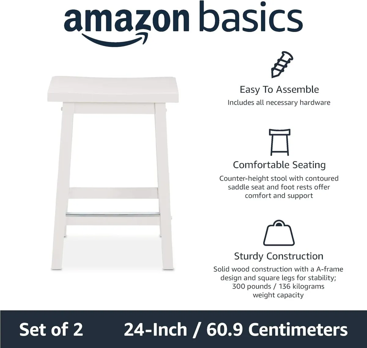 Solid Wood Kitchen Counter Short Bar Stool Dining - Image 4