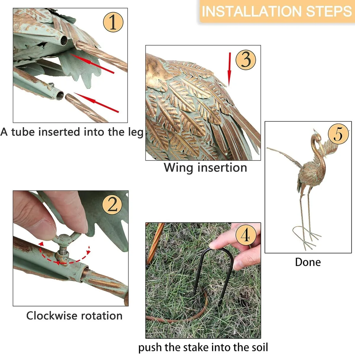 Large Crane Garden Ornaments - Image 4