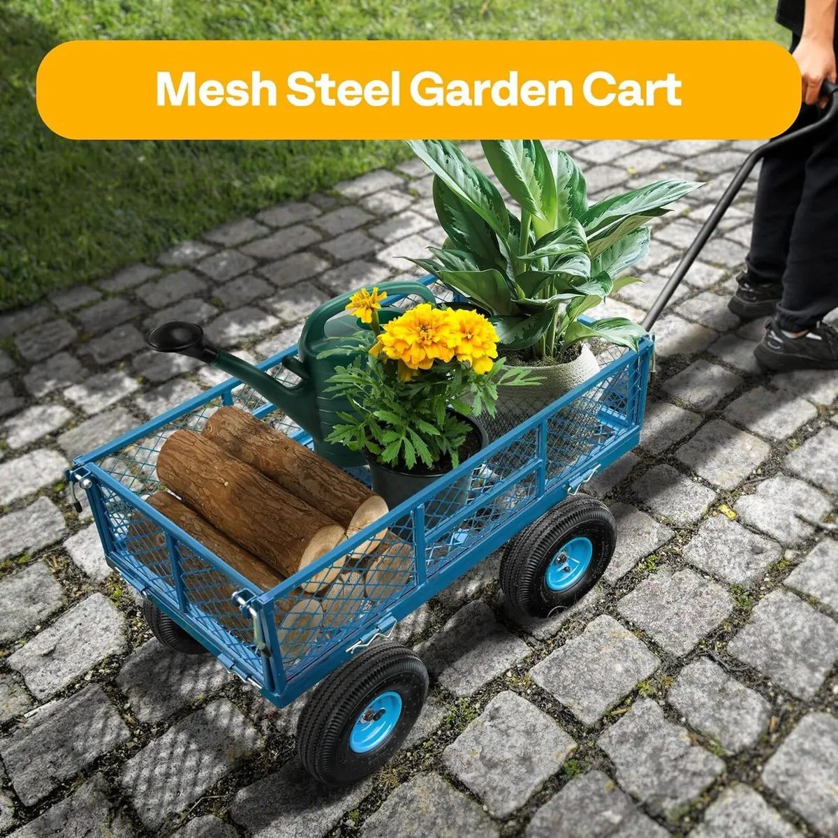 Garden Trolley 400KG Capacity Rotatable Handle - Image 2