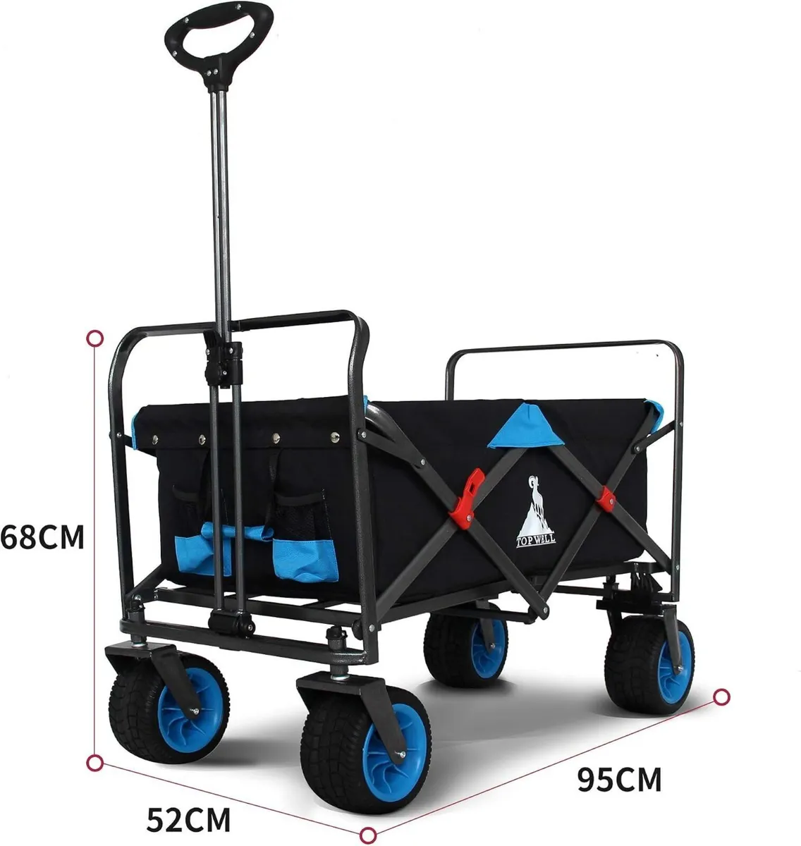 Garden Collapsible Wagon All-Terrain Trolley - Image 2