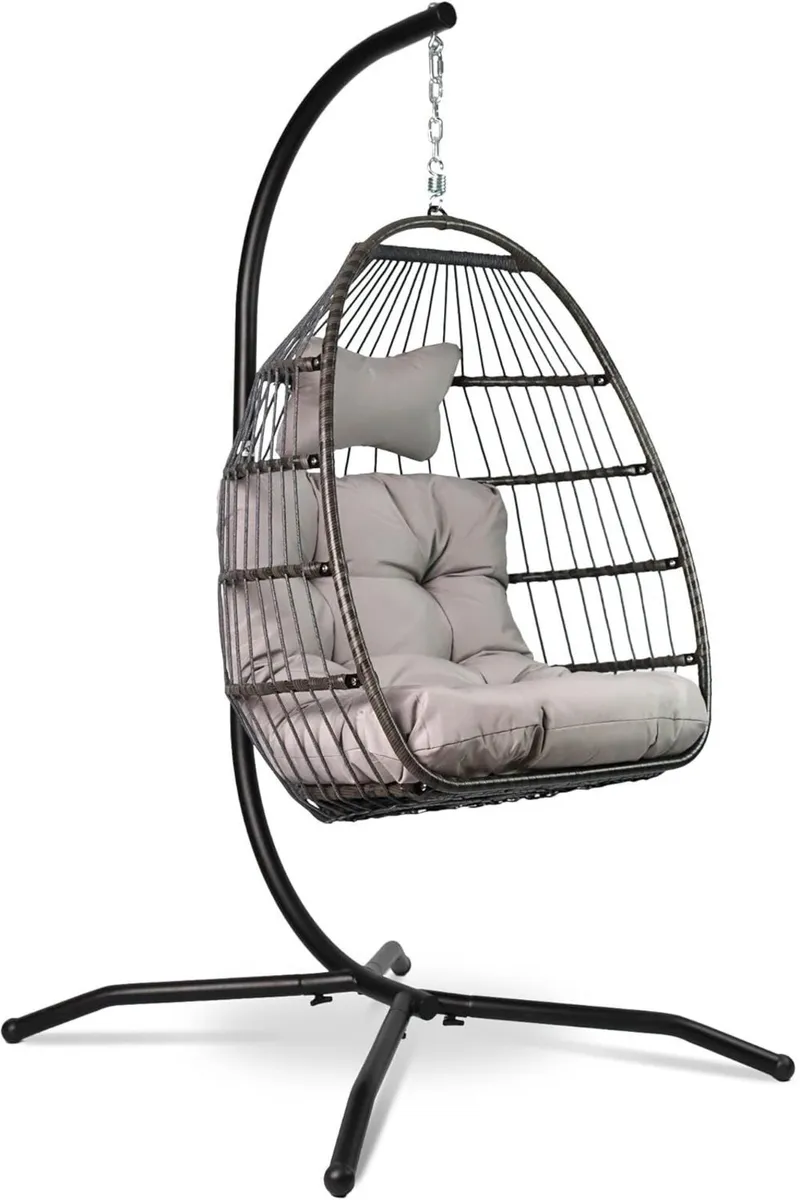 Egg Chair with Stand Rattan Hanging - Image 1