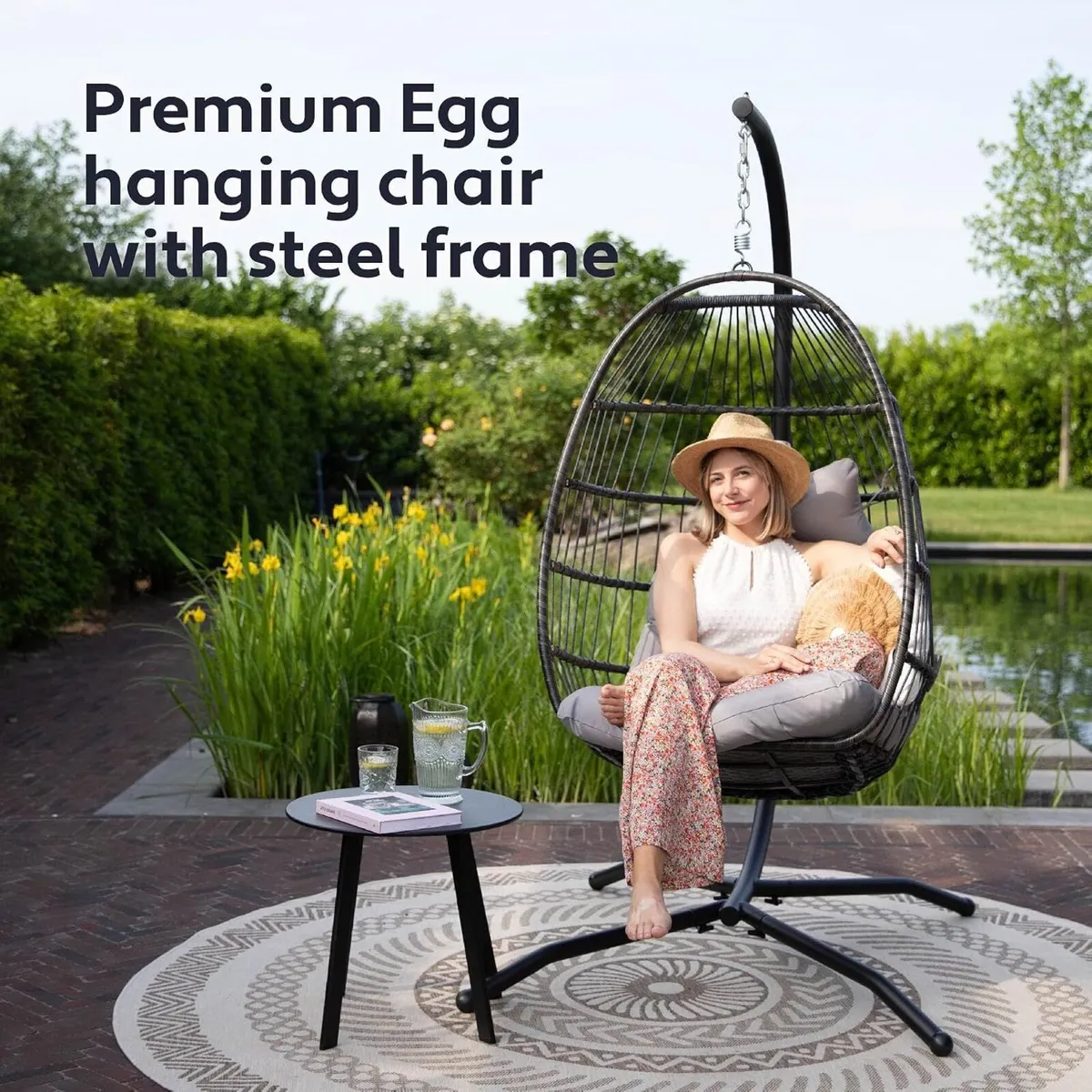 Egg Chair with Stand Rattan Hanging - Image 2