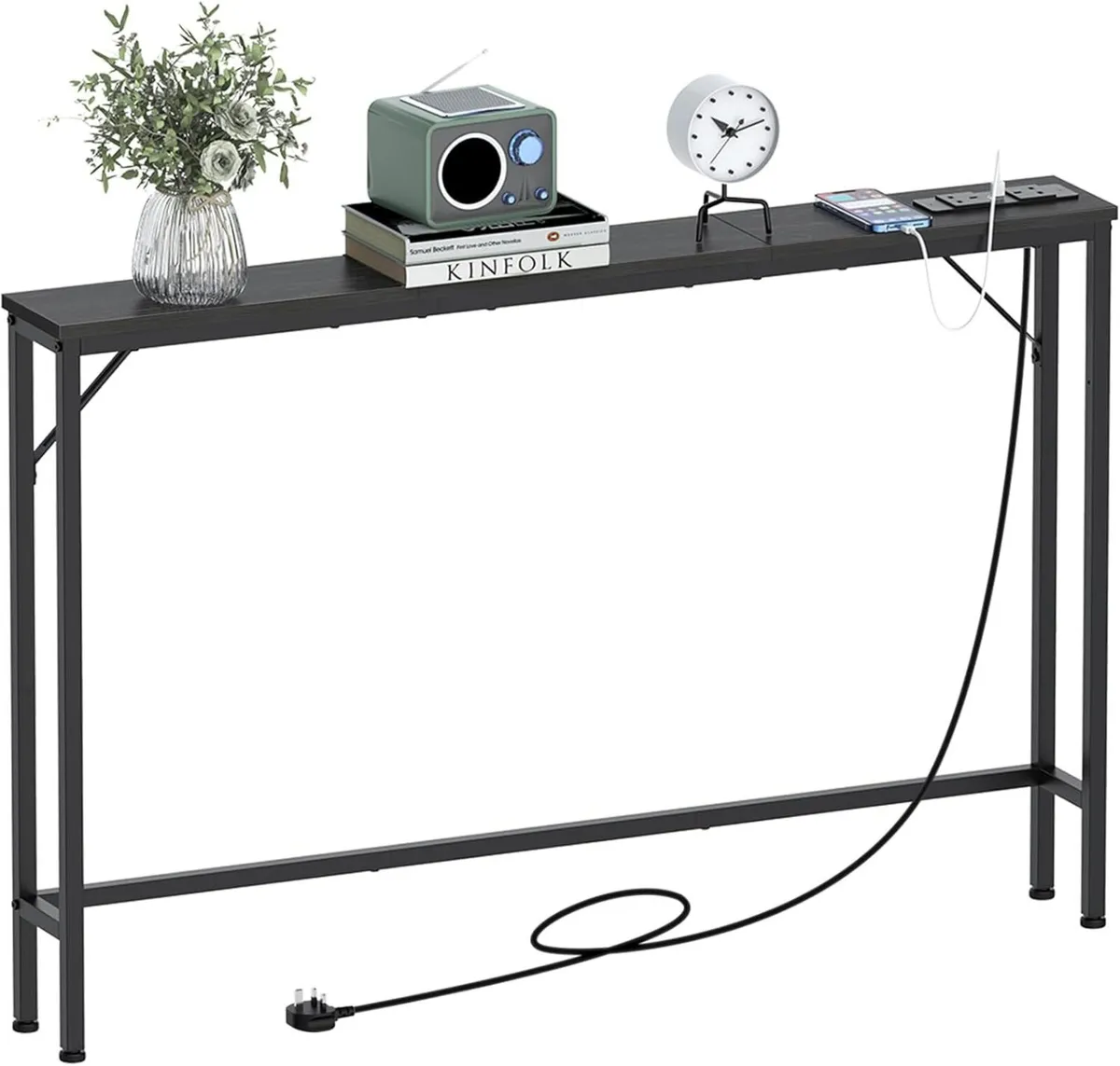 5.9" Skinny Console Table with Charging Station - Image 1