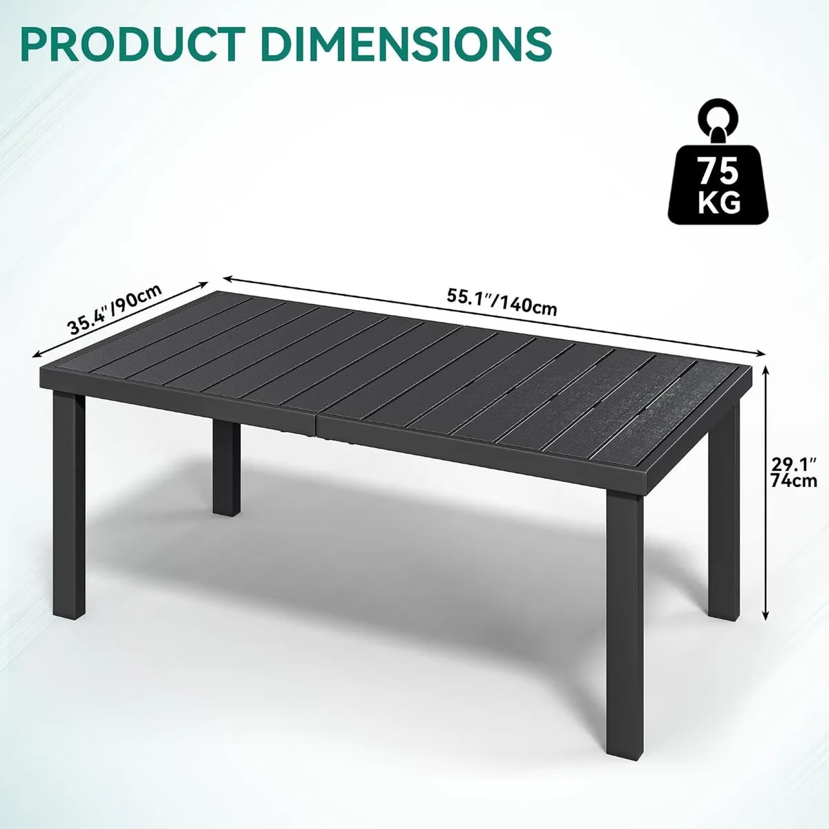 Garden Dining Table 78x78CM Square - Image 3