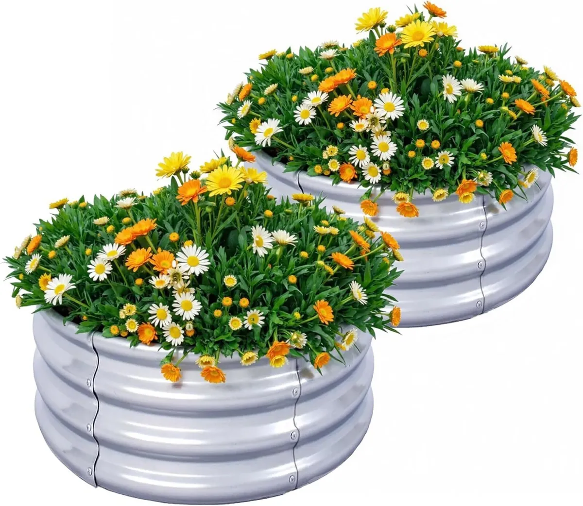 2pcs Raised Garden Bed 2x2x1FT Round Galvanized - Image 1