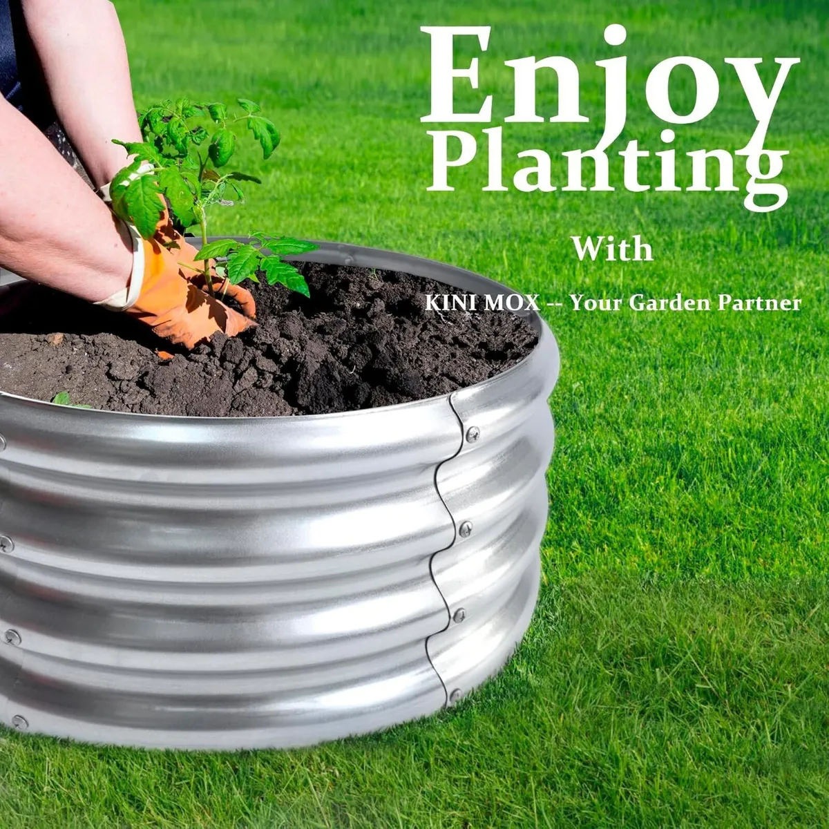2pcs Raised Garden Bed 2x2x1FT Round Galvanized - Image 2