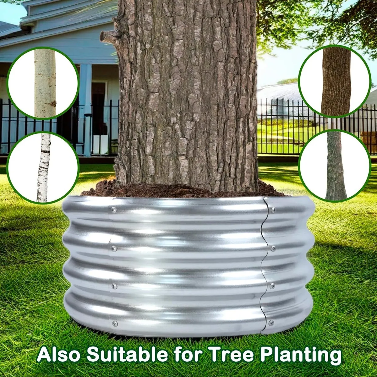2pcs Raised Garden Bed 2x2x1FT Round Galvanized - Image 4