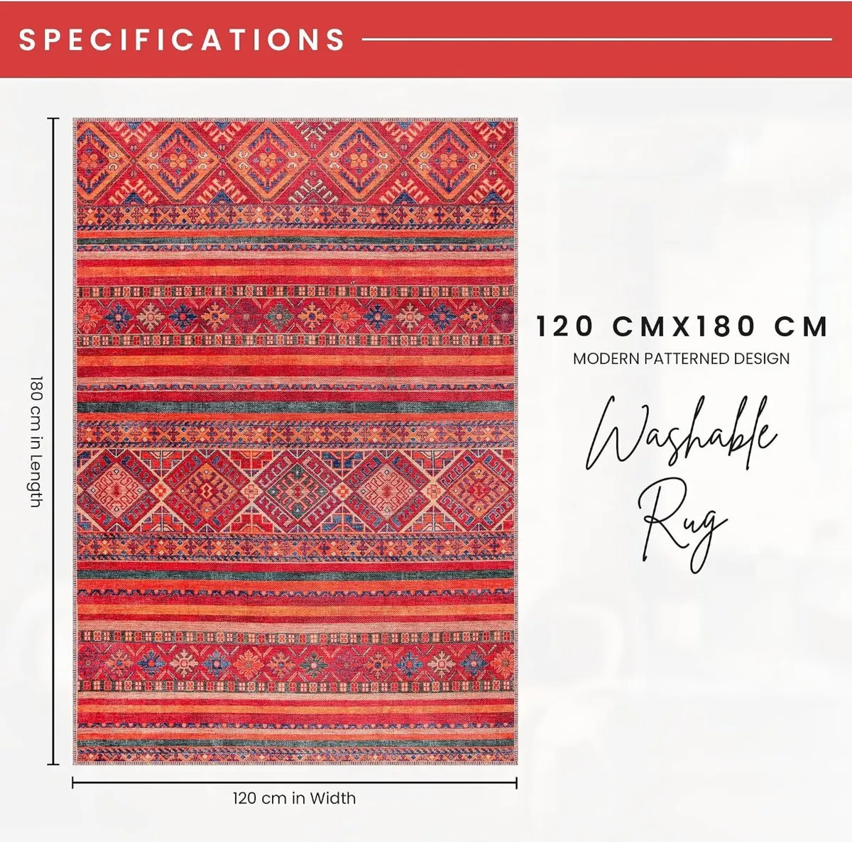 Washable Area Rugs for Living Room Traditional - Image 3