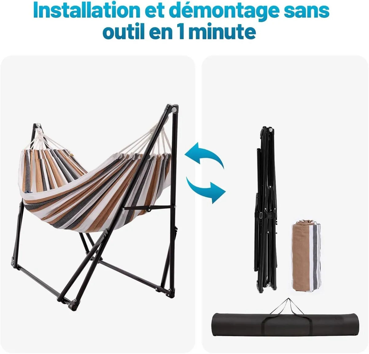 Portable Hammock with Stand for Outside Or Inside - Image 2