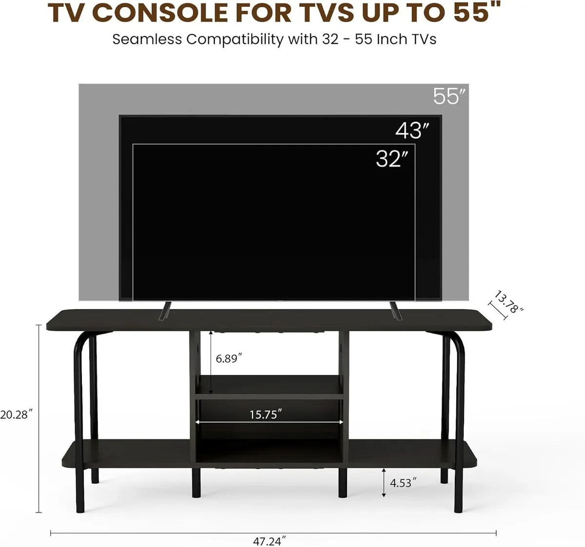 Oak TV Unit 120CM Arch Detail Open Shelves - Image 2