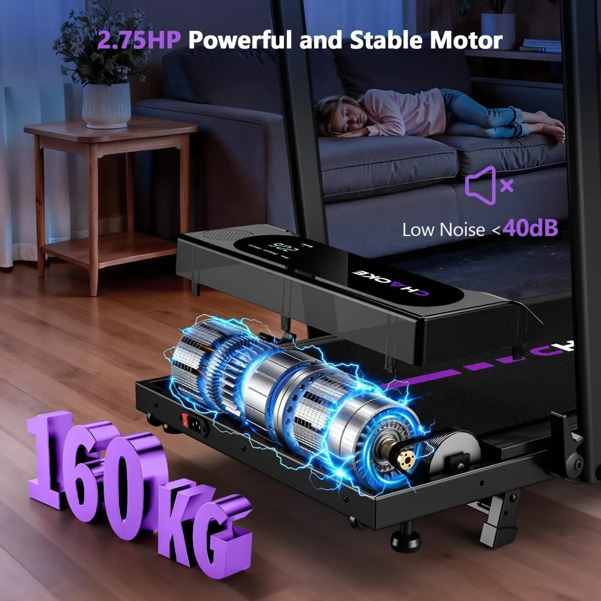 5-In-1 Foldable Treadmills for Home with 9 - Image 2
