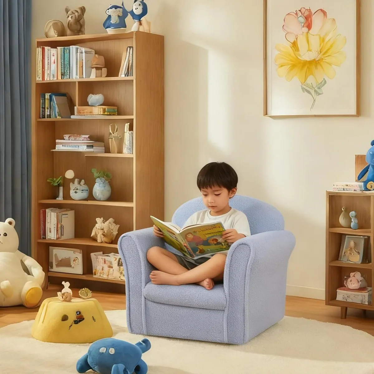 Kids Armchair Single Toddler Sofa with Sturdy Wood - Image 2