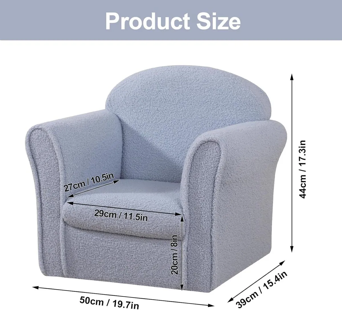 Kids Armchair Single Toddler Sofa with Sturdy Wood - Image 3