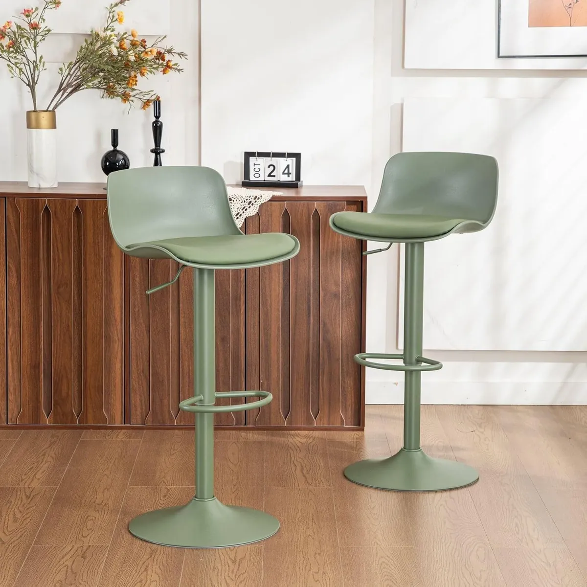 Bar Stools Modern PU Leather Counter Height - Image 1