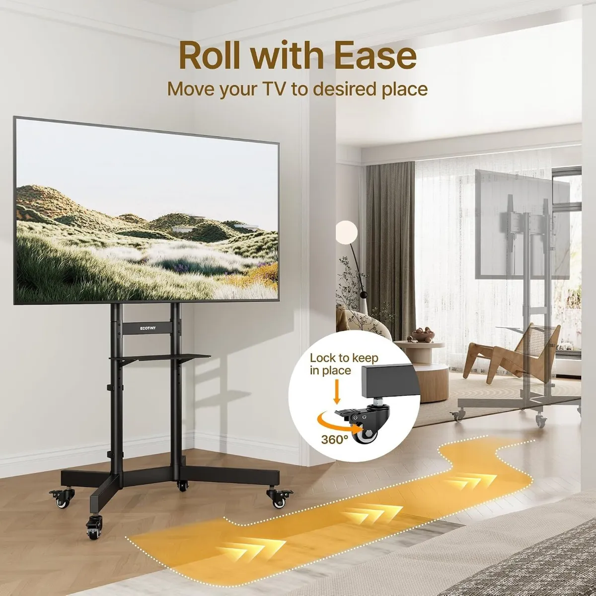 Heavy Duty TV Stand on Wheels for 32-86 - Image 4