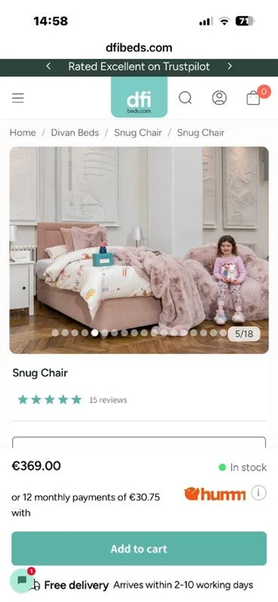 DFI Snug Chair - Pink - Image 1